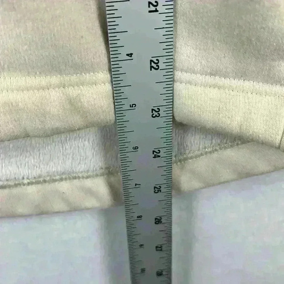 Athleta Women’s 1/4 Zip Hoodie Sweatshirt Size Small Cream Kangaroo Pocket - Picture 6 of 7